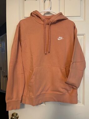 Nike Peach Crewneck Hoodie with White Logo